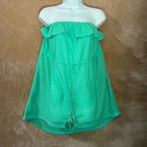 Green Strapless Lace Top/ summer dress